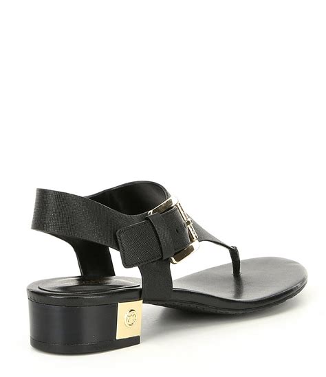 MICHAEL Michael Kors London Thong Block Heel Sandals in Black - Lyst