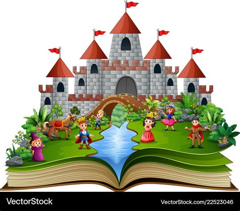 Story book with royal cartoon Royalty Free Vector Image