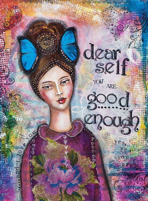 I Am Enough Motivational Wall Art Mixed Media Art Inspirational Art ...