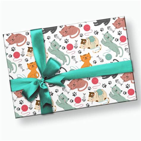 Kitty Cat Wrapping Paper Kitten Wrapping Paper, Cat Birthday, Cat Party, Cat Gift Wrap, Cat ...