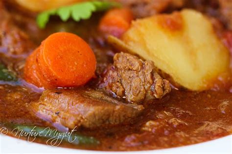 tender beef stew with potatoes and carrots - Nurture My Gut