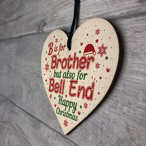 Christmas Funny Gifts For Brother Wooden Heart Gift From Sister