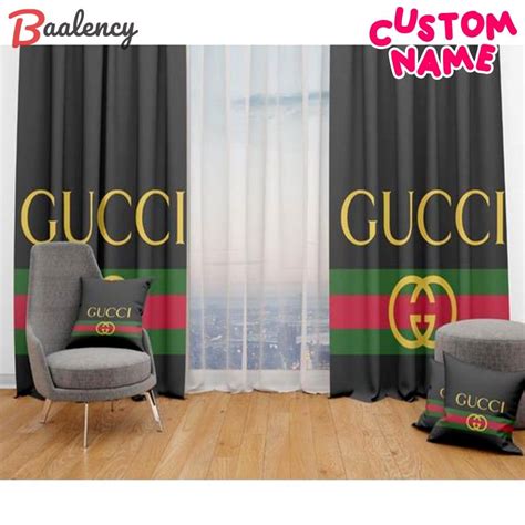 Gucci GC luxury bathroom set black and white 1 shower curtain