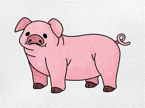 How to Draw a Fat Pig - HelloArtsy