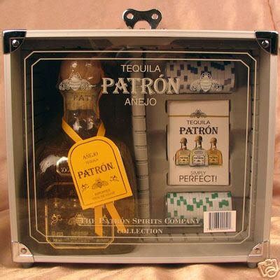 Tequila Patron Anejo Gift Set With Silver Metal Case | #20079050