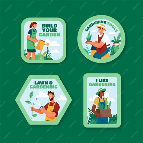 Free Vector | Flat design gardening labels template