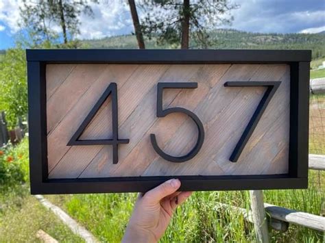 Wooden address plaque address sign modern minimalistic | Etsy in 2020 | Address plaque, Address ...