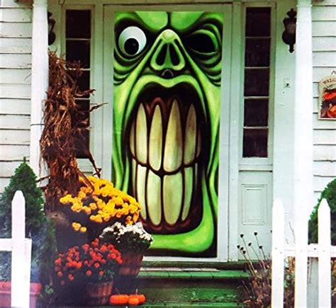 Halloween Haunted Home Inexperienced Goblin Door Cowl by Greenbrier