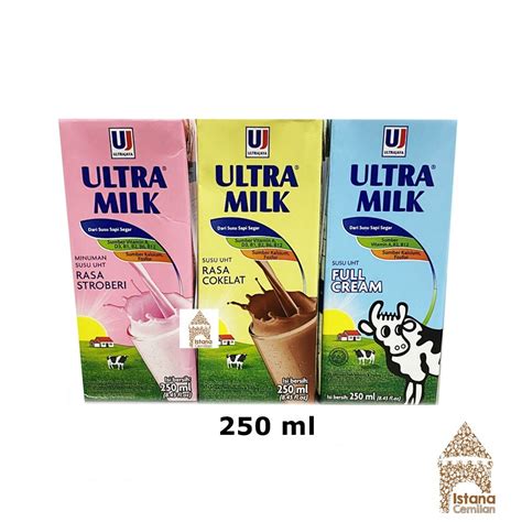 Jual Ultra Milk Susu 250 ML Chocolate / Full Cream / Strawberry / Moka ...