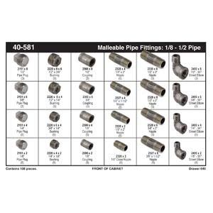 Class 150 Black Pipe Fitting Plug, Bushing, & Coupliing Assortment (1/8" - 1/2") - Kimball Midwest