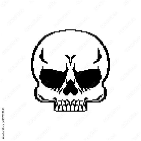 Pixel art Skull Anatomical isolated. 8 bit Skeleton head. pixelated Vector illustration Stock ...