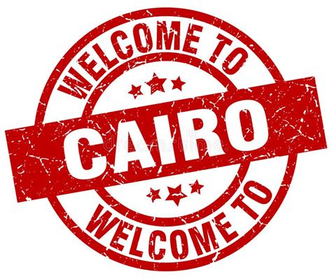 Welcome to Cairo seal stock vector. Illustration of white - 119093644