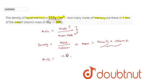 Density of Mercury in Kg M3