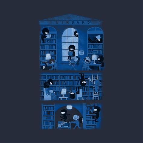 Silence in the library - Cute - T-Shirt | TeePublic