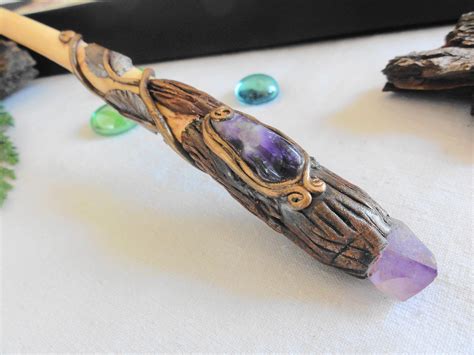 Wooden Wand, Magic Wand, Crystal Wand, Golden Wand, Witchy Tools | Wooden wand, Crystal wand, Wands