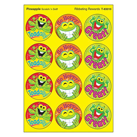 Ribbeting Rewards/Pineapple Stinky Stickers, 48 Count - T-83310 | Trend Enterprises Inc. | Stickers