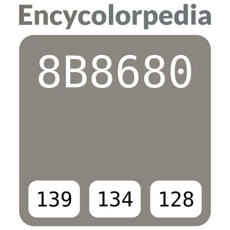 Middle grey / Crayola Gray / #8b8680 Hex Color Code