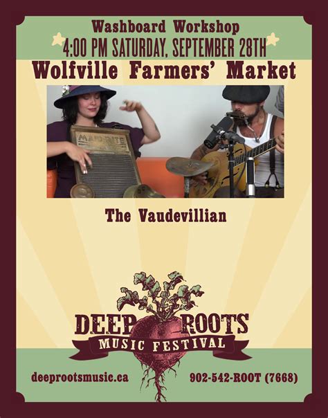 Deep Roots - Washboard Workshop at Wolfville Farmers' Market, Wolfville ...