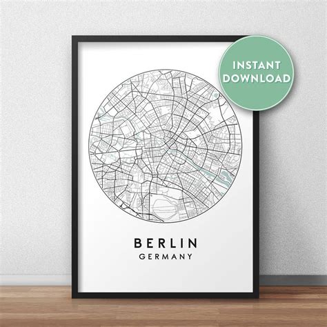 Berlin City Map Printable, Street Map Art, Berlin Map Print, City Map ...