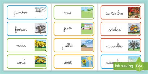 Cartes : Les mois de l'année (teacher made) - Twinkl