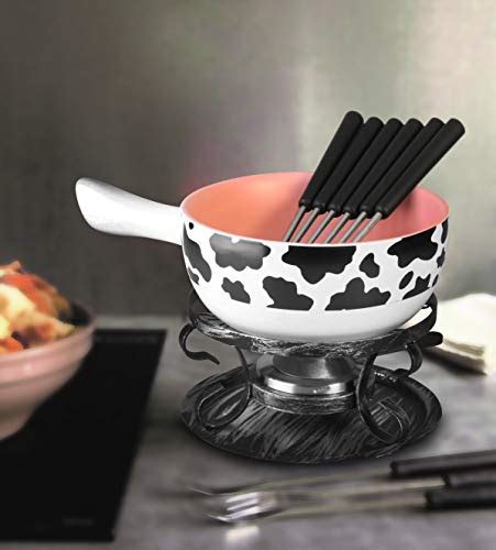 Artestia Ceramic cheese fondue pot Set, fondue set,Six Fondue Forks ...