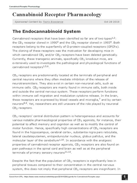 Cannabinoid Receptor Pharmacology | PDF | Receptor Antagonist ...