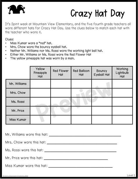 Level 1 Logic Puzzles | Made By Teachers