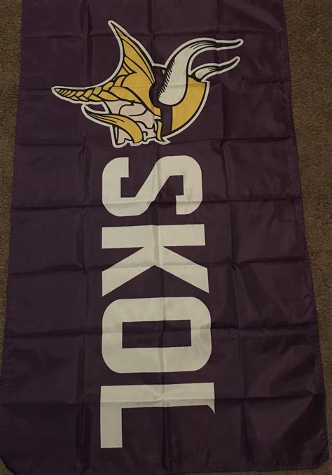 Minnesota Vikings SKOL Flag Banner - Etsy