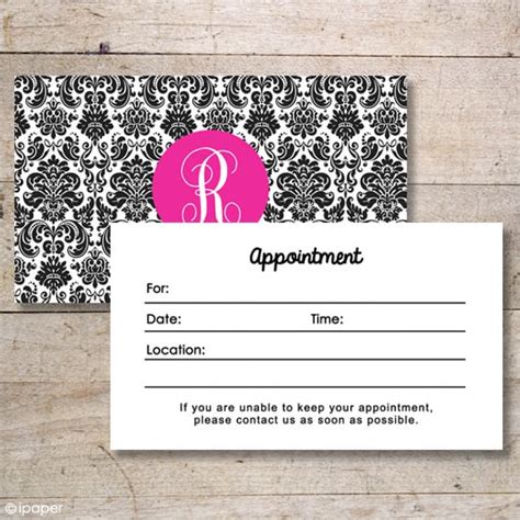 Appointment Card Template Word