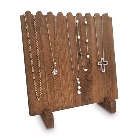 #WD609 Wooden Plank Necklace Jewelry Display Stand for 8 Necklaces - Brown in 2020 (With images ...