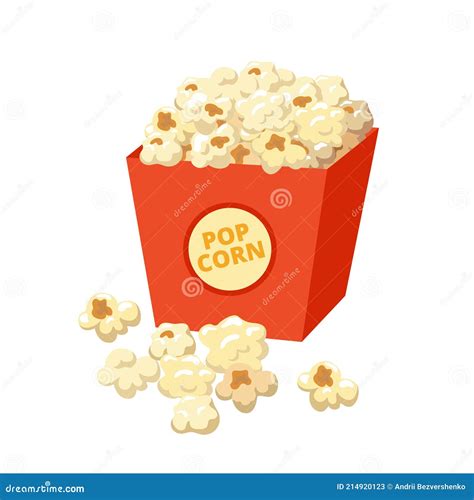 Popcorn Vector Illustration in Flat Design Isolated on White Background Stock Vector ...