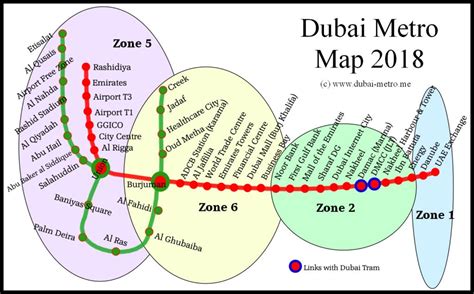 Dubai Metro Red Line Map 2019