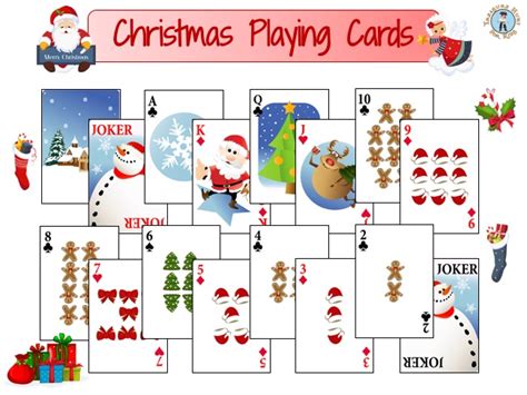 Printable playing cards - Christmas-themed - Treasure hunt 4 Kids