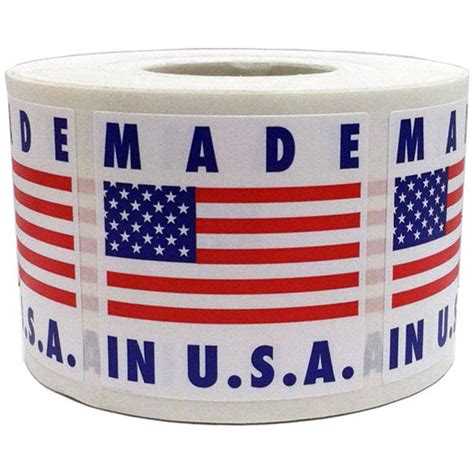 Made in USA Stickers | With American Flag | 1.5" | InStockLabels.com