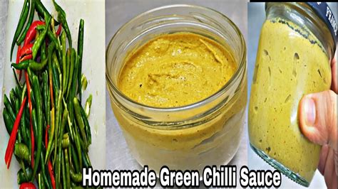 Homemade Green Chilli Hot Sauce / Easy Green Chilli Hot Sauce Recipe - YouTube