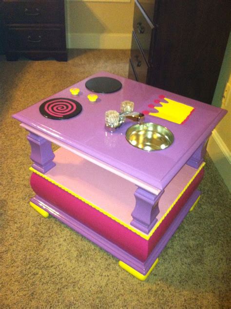 End table repurposed into girls princess kitchen | Princess kitchen, Redo furniture, End tables