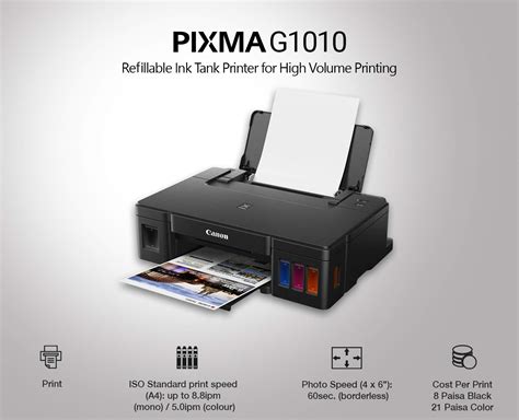 Canon Pixma G1010 Ink Tank Colour Printer - Printers India