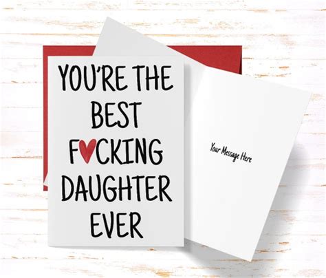 Funny Birthday Card Daughter You're the Best Fcking | Etsy