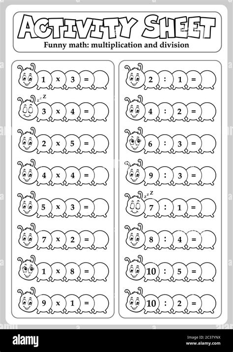 Activity sheet math theme 4 - picture illustration Stock Photo - Alamy