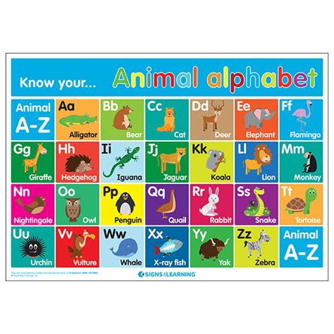 Know Your... Animal Alphabet A-Z Poster | Education Posters | Notices & Wallcharts