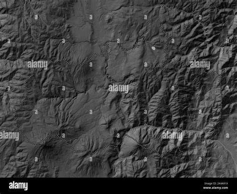 Tungurahua, province of Ecuador. Grayscale elevation map with lakes and ...