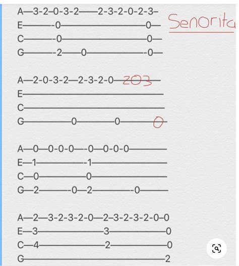 senorita ukulele tab