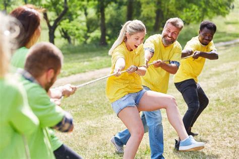 Team in Tug of War As Teambuilding Exercise Stock Image - Image of ...