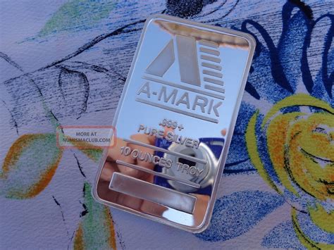 10 Oz. A - Mark Precious Metals Silver Art Bar. 999 Fine Silver