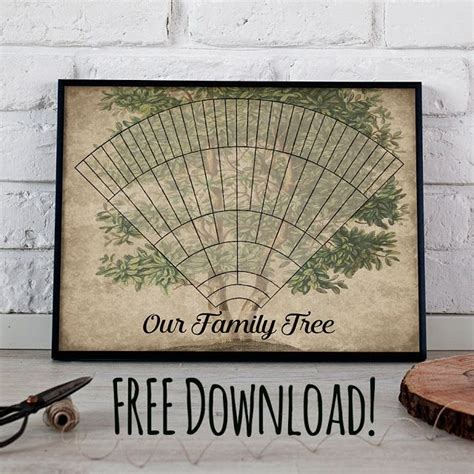 Free Download: Printable 6 Generation Custom Family Tree Fan Chart ...