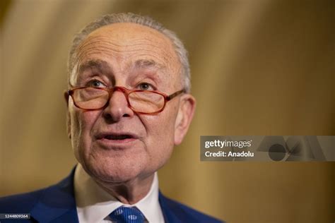 Senate Majority Leader Chuck Schumer gives a press conference... News ...