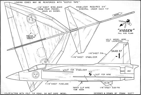 Printable Balsa Wood Glider Template