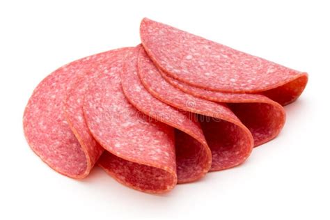 Salami Slices Isolated on the White Background. Stock Image - Image of wurst, beef: 105807939