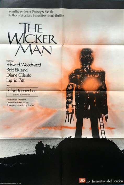 Original The Wicker Man Movie Poster - Christopher Lee - Edward ...