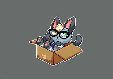 an animal with glasses is sitting in a box